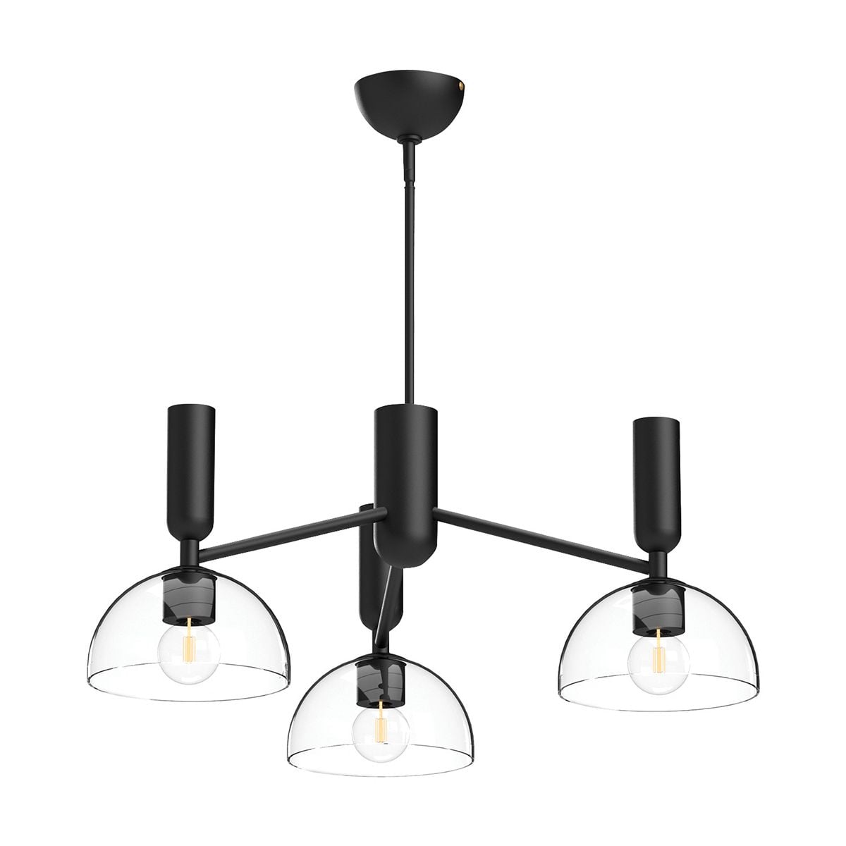 ALM-JUDE3-MB-CL Alora Mood Jude 3 lt Chandelier Matte Black