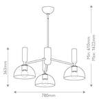 ALM-JUDE3-MB-CL Alora Mood Jude 3 lt Chandelier Matte Black