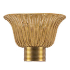 ALM-KAI-2WU-BG Kai 2 Light Wall Light  Brushed Gold & Rattan