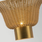 ALM-KAI-2WU-BG Kai 2 Light Wall Light  Brushed Gold & Rattan