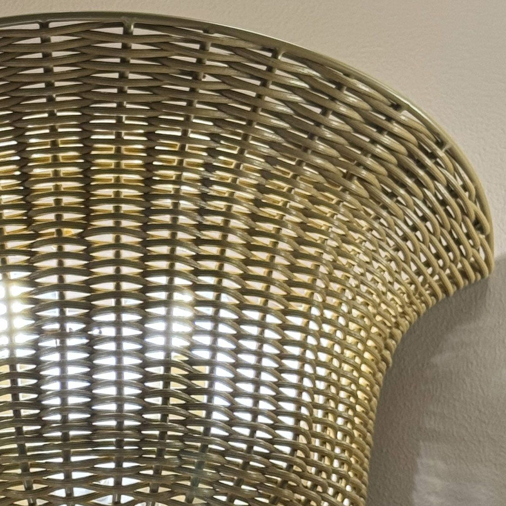 ALM-KAI-2WU-BG Kai 2 Light Wall Light  Brushed Gold & Rattan