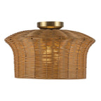 ALM-KAI-F-BG Kai 1 Light Flush Brushed Gold & Rattan