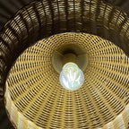 ALM-KAI-F-BG Kai 1 Light Flush Brushed Gold & Rattan