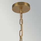 ALM-KAI-P-S-BG Kai 1 Light Small Pendant Brushed Gold & Rattan