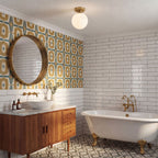 ALM-OTIS-F-BG-OP Otis  Bathroom 1 Light Flush Ceiling Brushed Gold