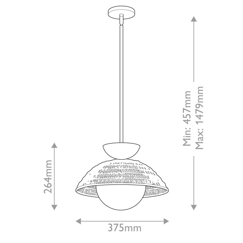ALM-PERTH-P-BK Alora Mood Perth 1 lt Pendant Matte Black