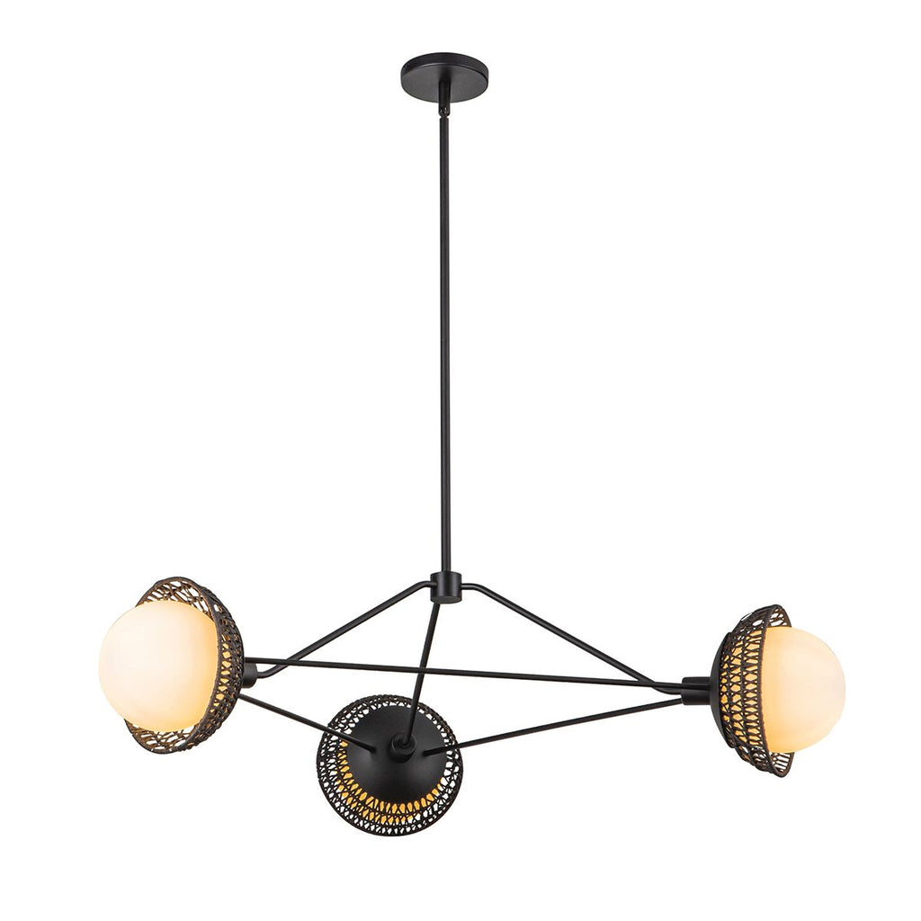 ALM-PERTH3-BK Alora Mood Perth 3 lt Chandelier Matte Black