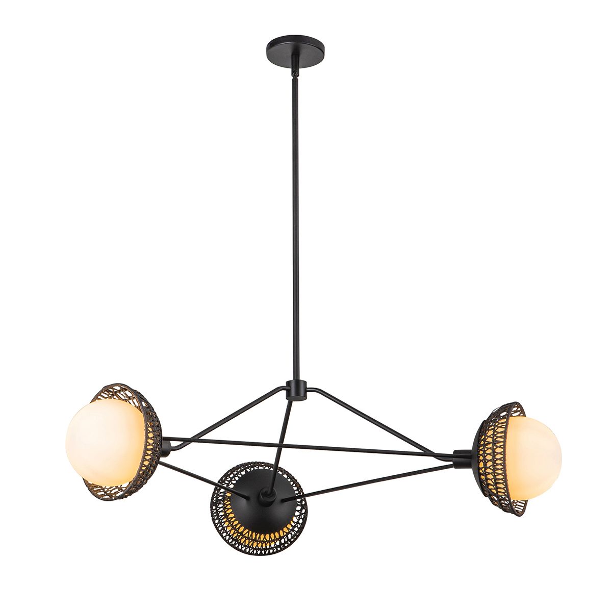 ALM-PERTH3-BK Alora Mood Perth 3 lt Chandelier Matte Black
