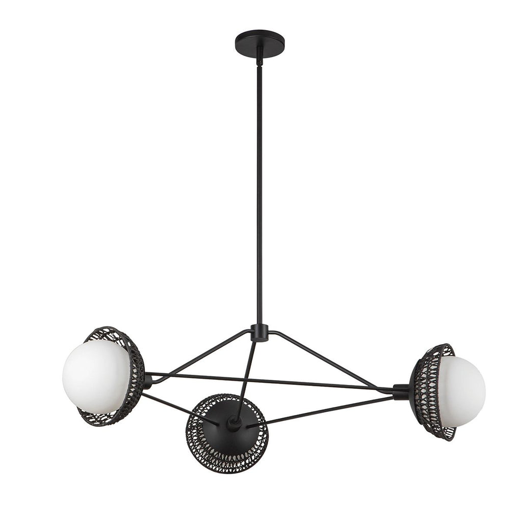ALM-PERTH3-BK Alora Mood Perth 3 lt Chandelier Matte Black