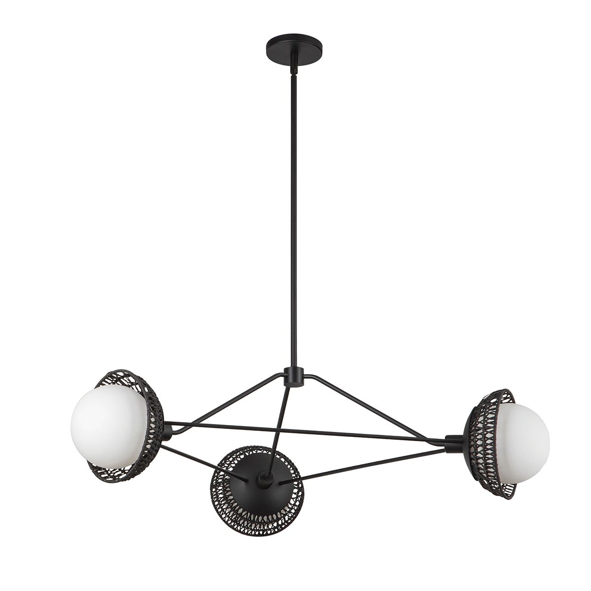 ALM-PERTH3-BK Alora Mood Perth 3 lt Chandelier Matte Black