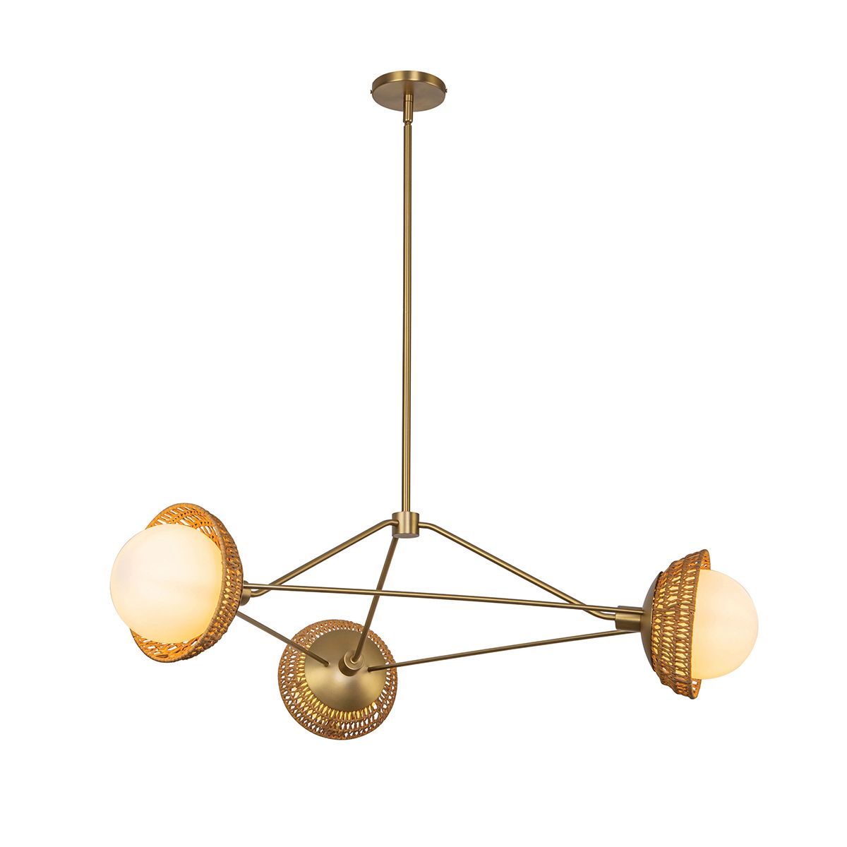 ALM-PERTH3-GD Alora Mood Perth 3 lt Chandelier Brushed Gold