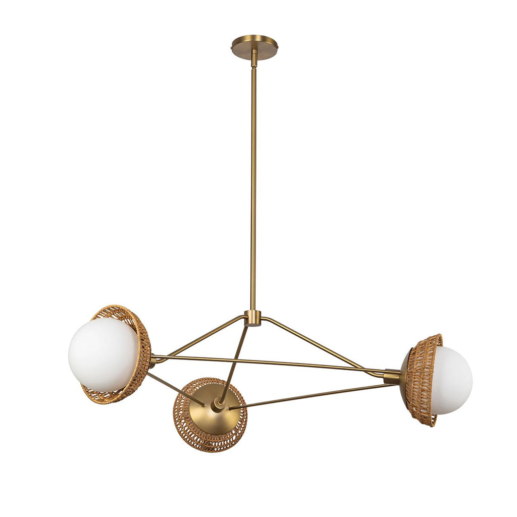 ALM-PERTH3-GD Alora Mood Perth 3 lt Chandelier Brushed Gold
