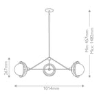 ALM-PERTH3-GD Alora Mood Perth 3 lt Chandelier Brushed Gold