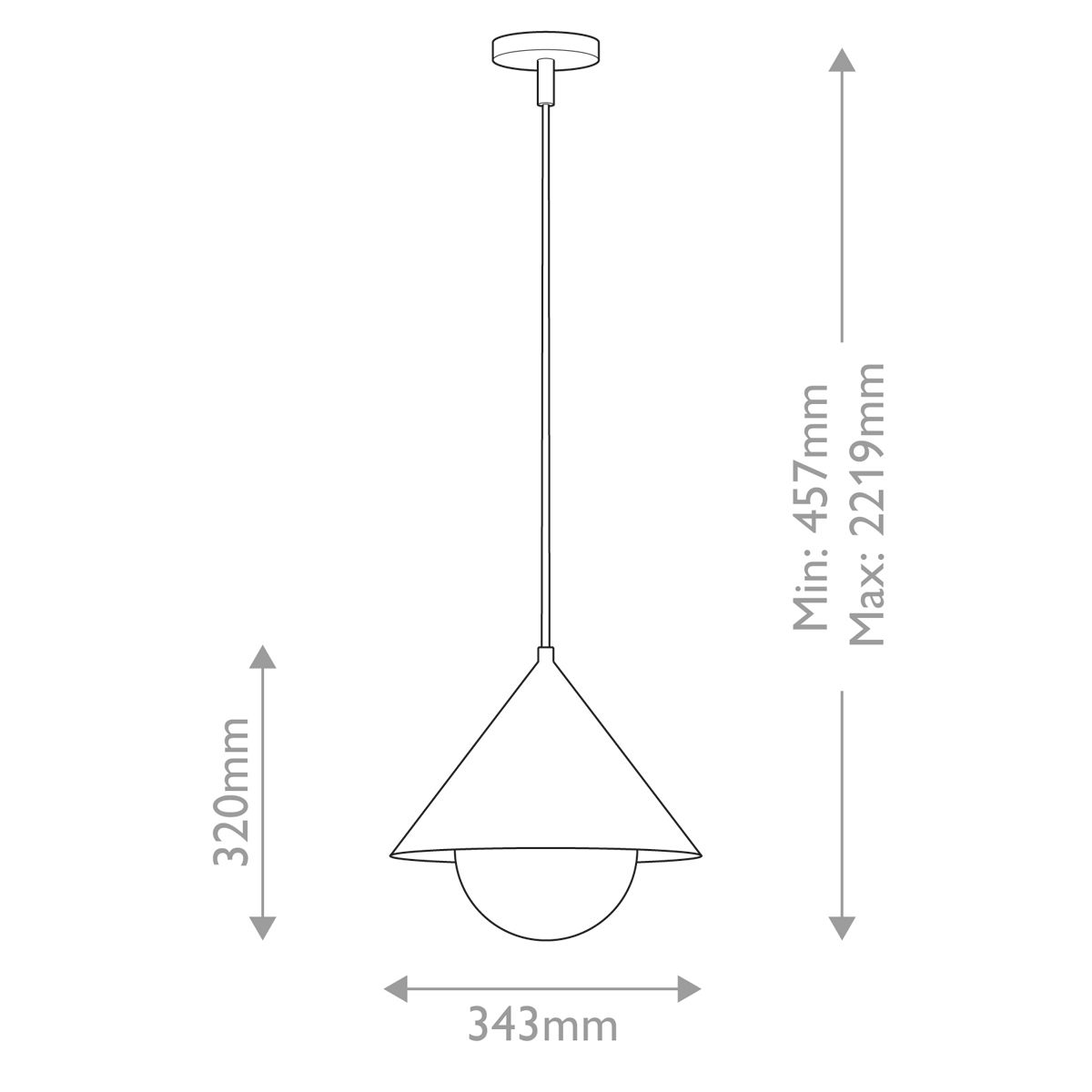 ALM-REMYCK-P-GD Alora Mood Remyck 1 lt Pendant Brushed Gold