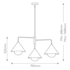 ALM-REMYCK3-GD Alora Mood Remyck 3 lt Chandelier Brushed Gold