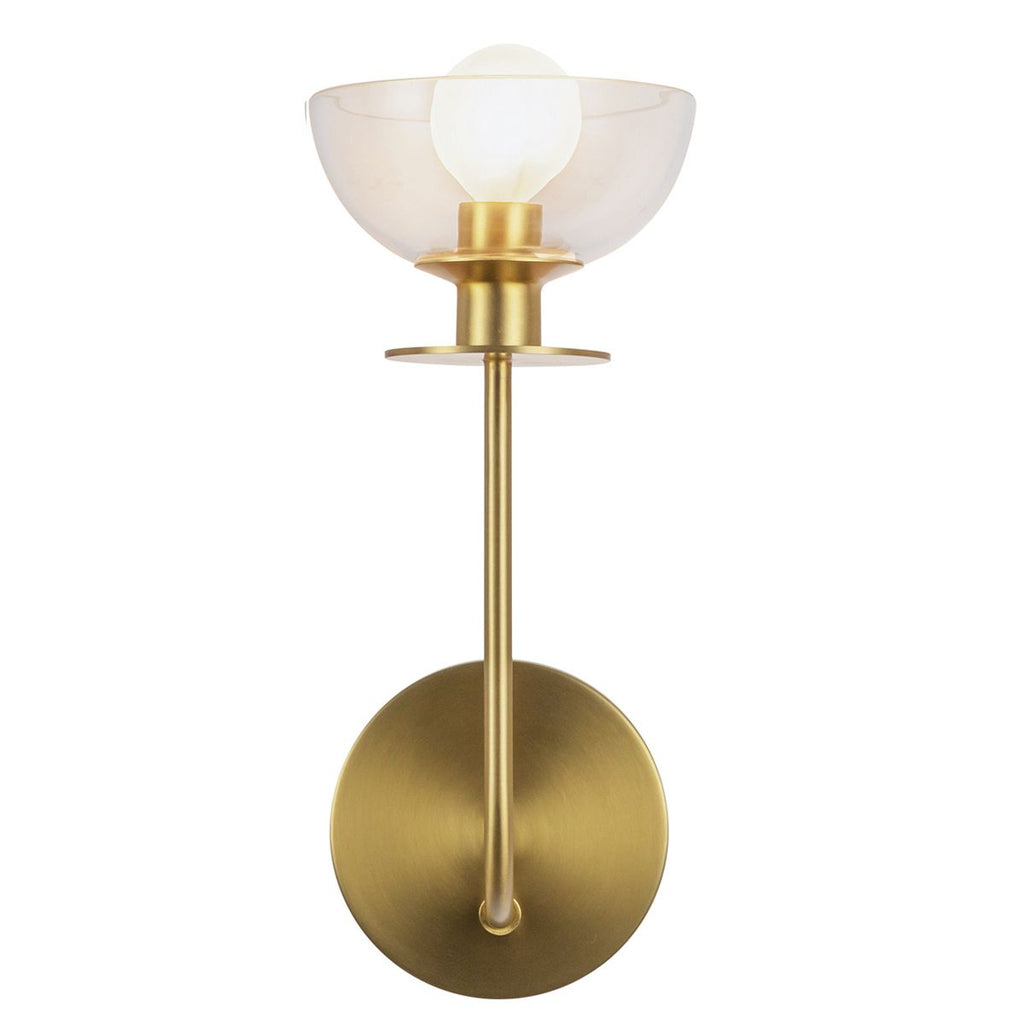 ALM-SYLVIA-1WB-BG-CL Alora Mood Sylvia 1 lt Wall Light Brushed Gold