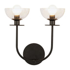 ALM-SYLVIA-2WB-BK-CL Alora Mood Sylvia 2 lt Wall Light Matte Black