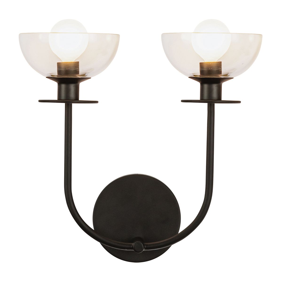 ALM-SYLVIA-2WB-BK-CL Alora Mood Sylvia 2 lt Wall Light Matte Black