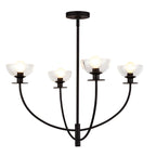 ALM-SYLVIA4-BK-CL Alora Mood Sylvia 4 lt Chandelier Matte Black