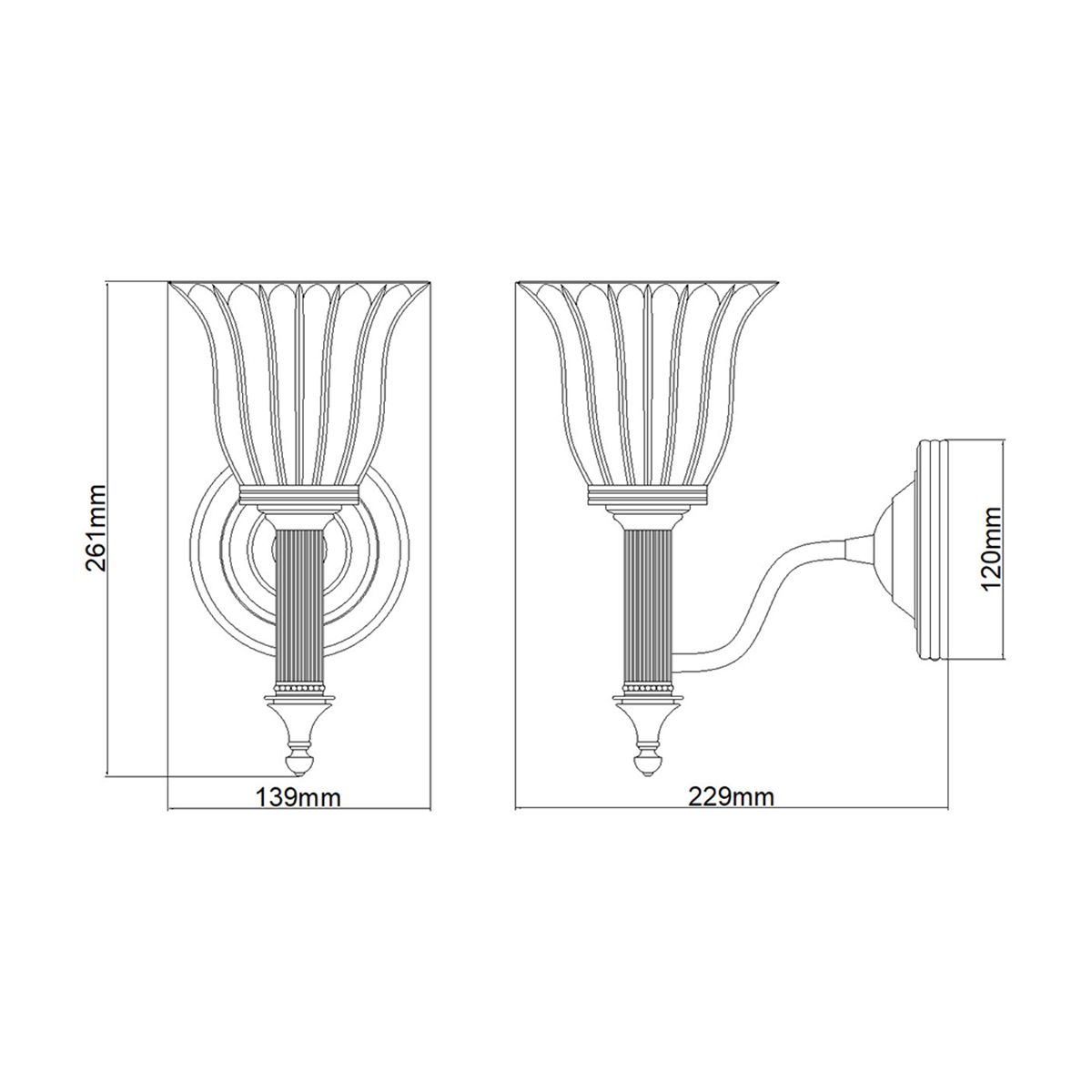 BATH-CARROLL1-PB Carroll Bathroom Wall Light Brass