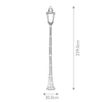 BT5-L Baltimore 1 Light Large Outdoor Lamp Post Weathered Bronze