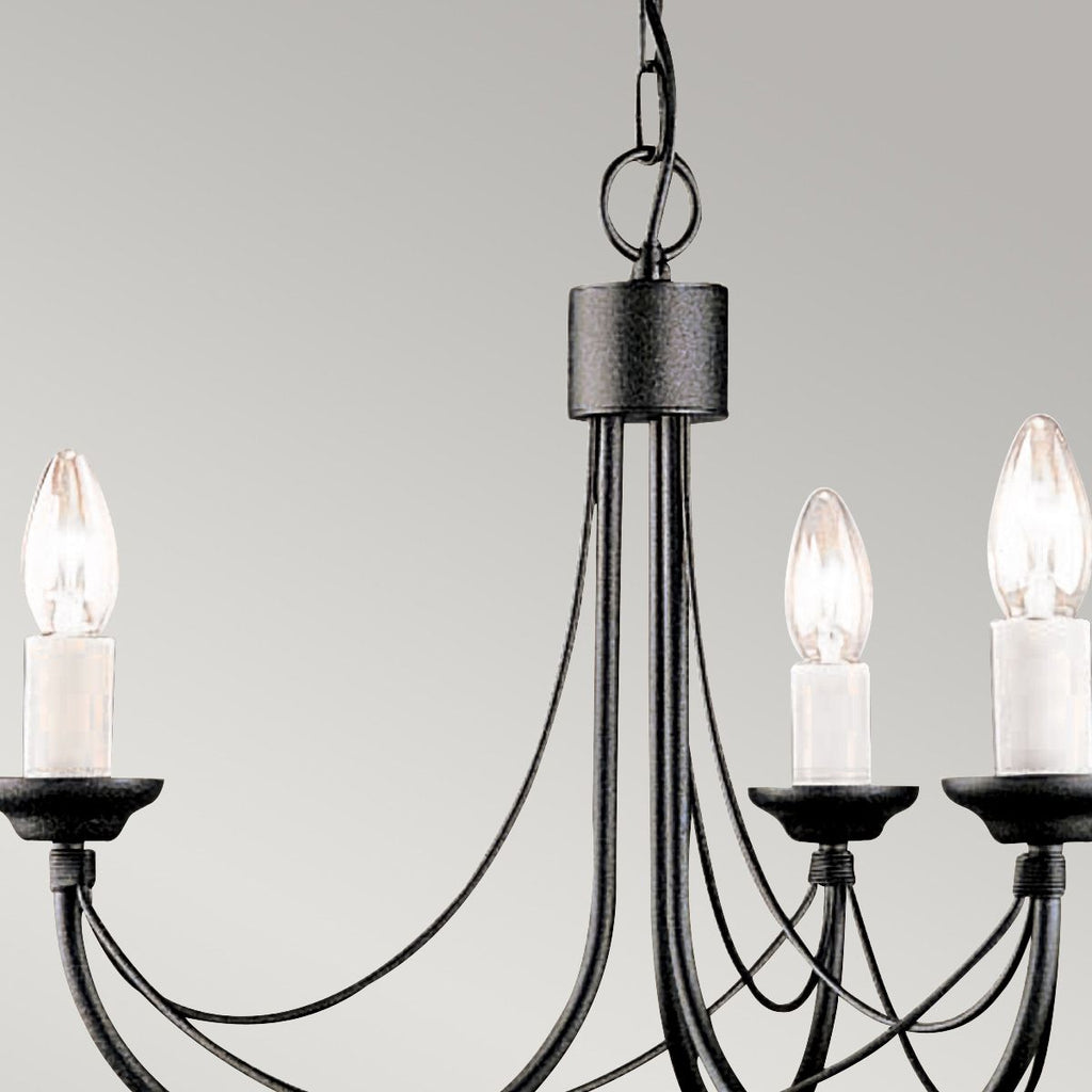 CB3-BLACK Carisbrooke 3 Light Chandelier Black