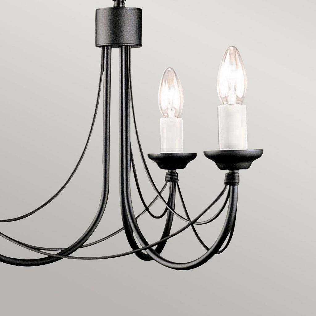 CB3-BLACK Carisbrooke 3 Light Chandelier Black