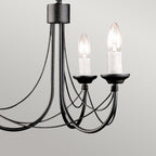 CB3-BLACK Carisbrooke 3 Light Chandelier Black