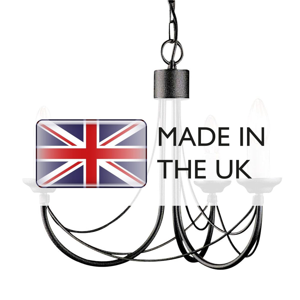 CB3-BLACK Carisbrooke 3 Light Chandelier Black