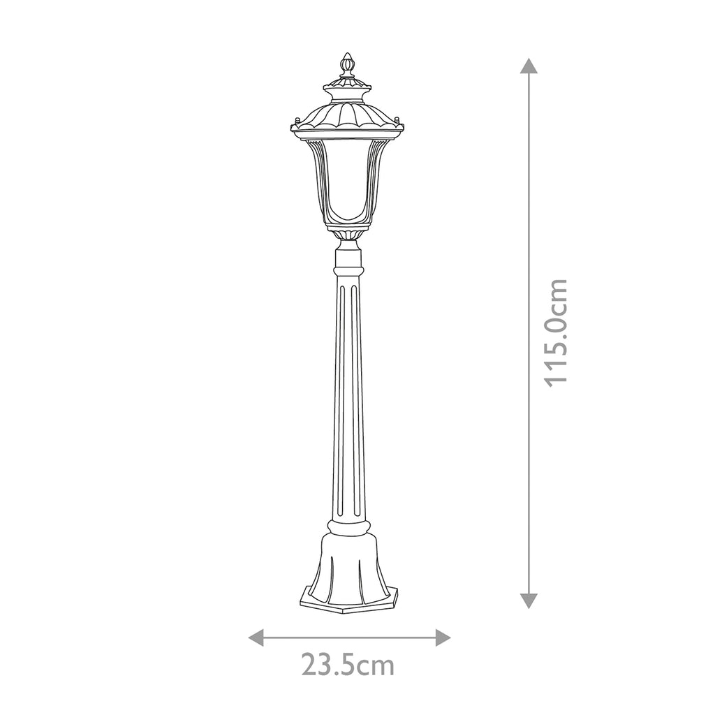 CC4-S-BK Chicago Outdoor 1 Light Small Pillar Lantern - Textured Black (S)