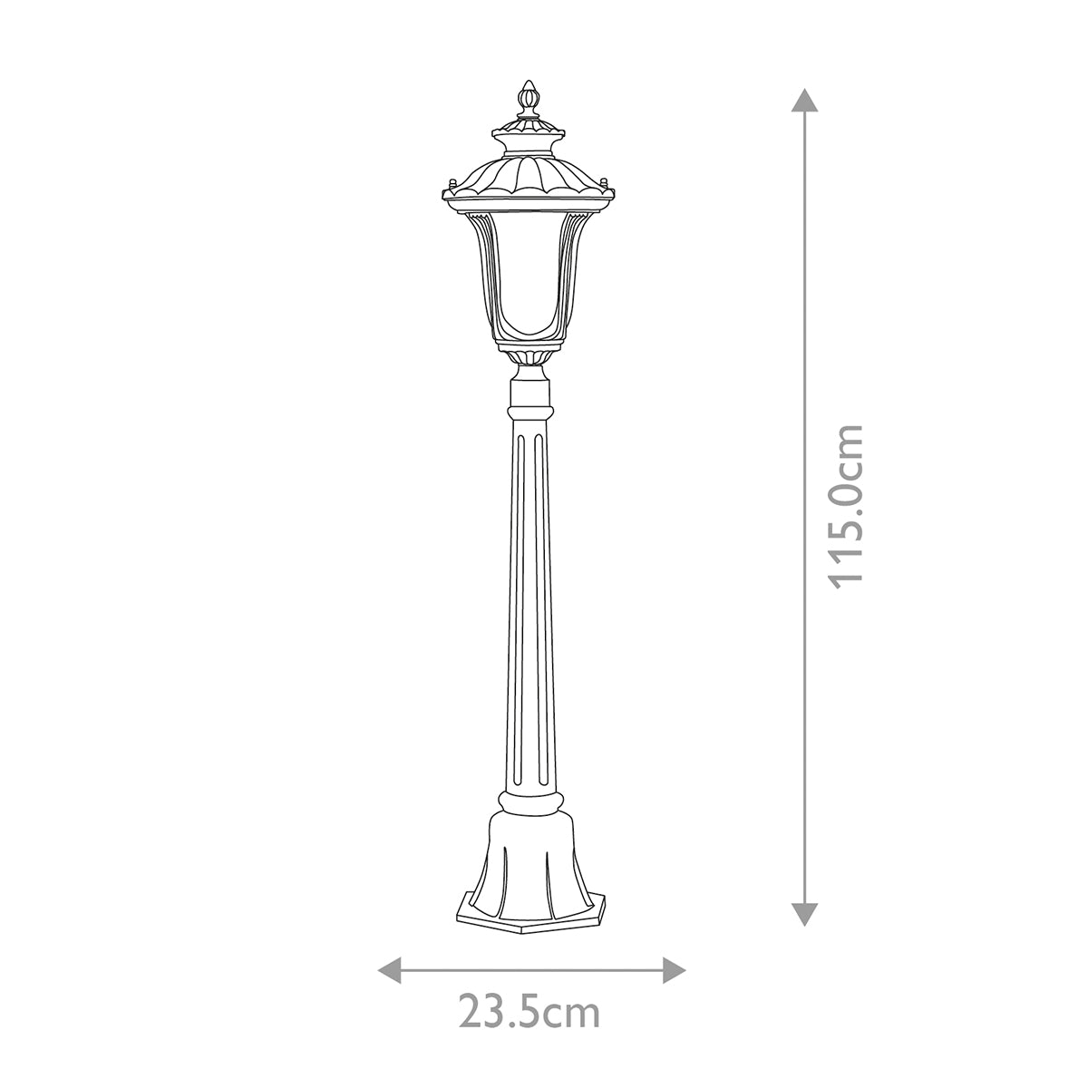 CC4-S-BK Chicago Outdoor 1 Light Small Pillar Lantern - Textured Black (S)