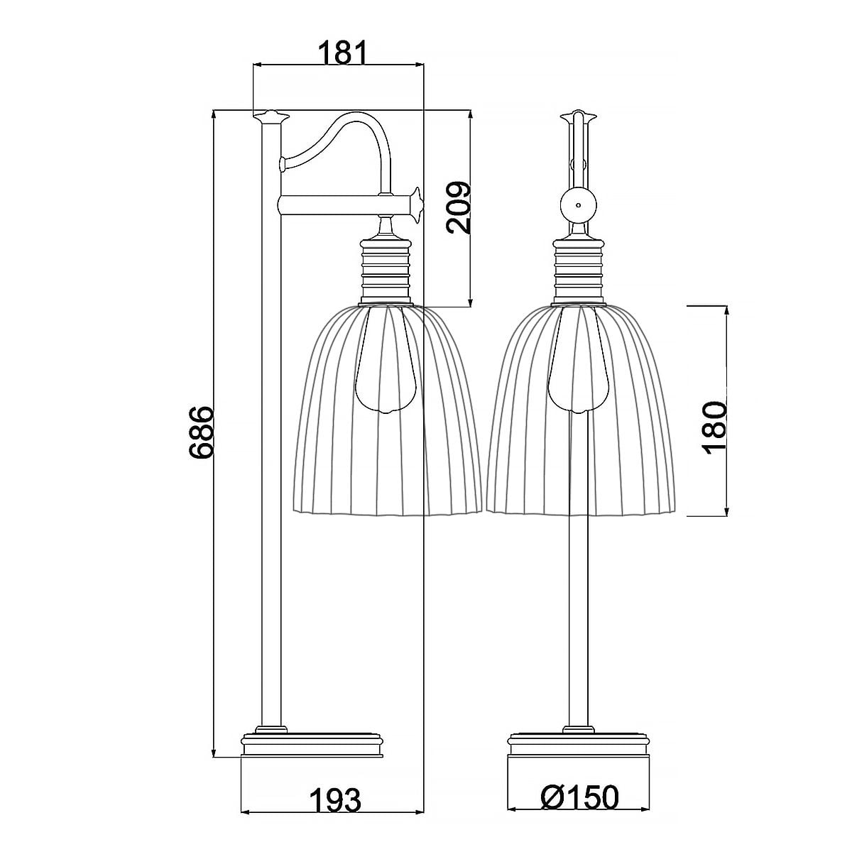 DOUILLE-TL-AB Douille 1 Light Table Lamp Aged Brass