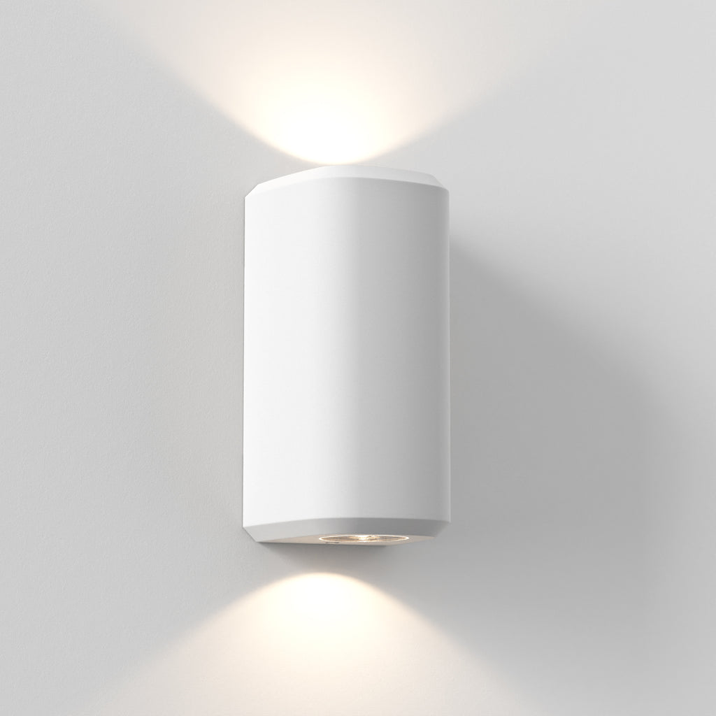 1513011 Brixham Outdoor Twin Wall Light White Concrete