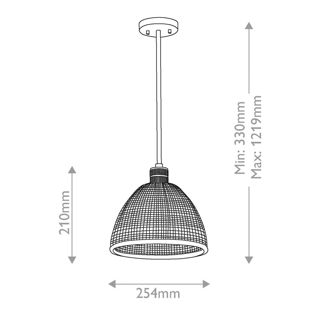 ELS-HAMPSTEAD-P-BLK 1 Light Hampstead Duo-Mount Pendant Black