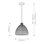 ELS-HAMPSTEAD-P-PNBR 1 Light Hampstead Duo-Mount Pendant Painted Natural Brass