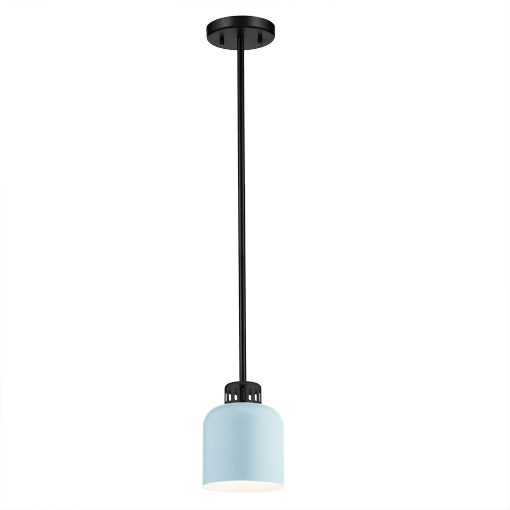 ELS-YORK-MP-BLK-PB 1 Light York Duo-Mount Pendant Black & Pale Blue