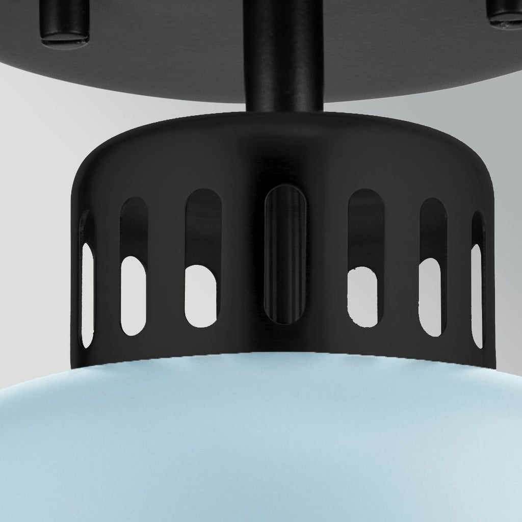 ELS-YORK-MP-BLK-PB 1 Light York Duo-Mount Pendant Black & Pale Blue