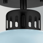 ELS-YORK-MP-BLK-PB 1 Light York Duo-Mount Pendant Black & Pale Blue