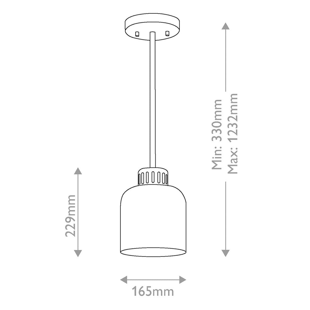 ELS-YORK-MP-BLK-PB 1 Light York Duo-Mount Pendant Black & Pale Blue