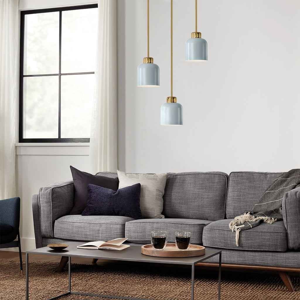 ELS-YORK-MP-PNBR-PB 1 Light York Duo-Mount Pendant Painted Natural Brass