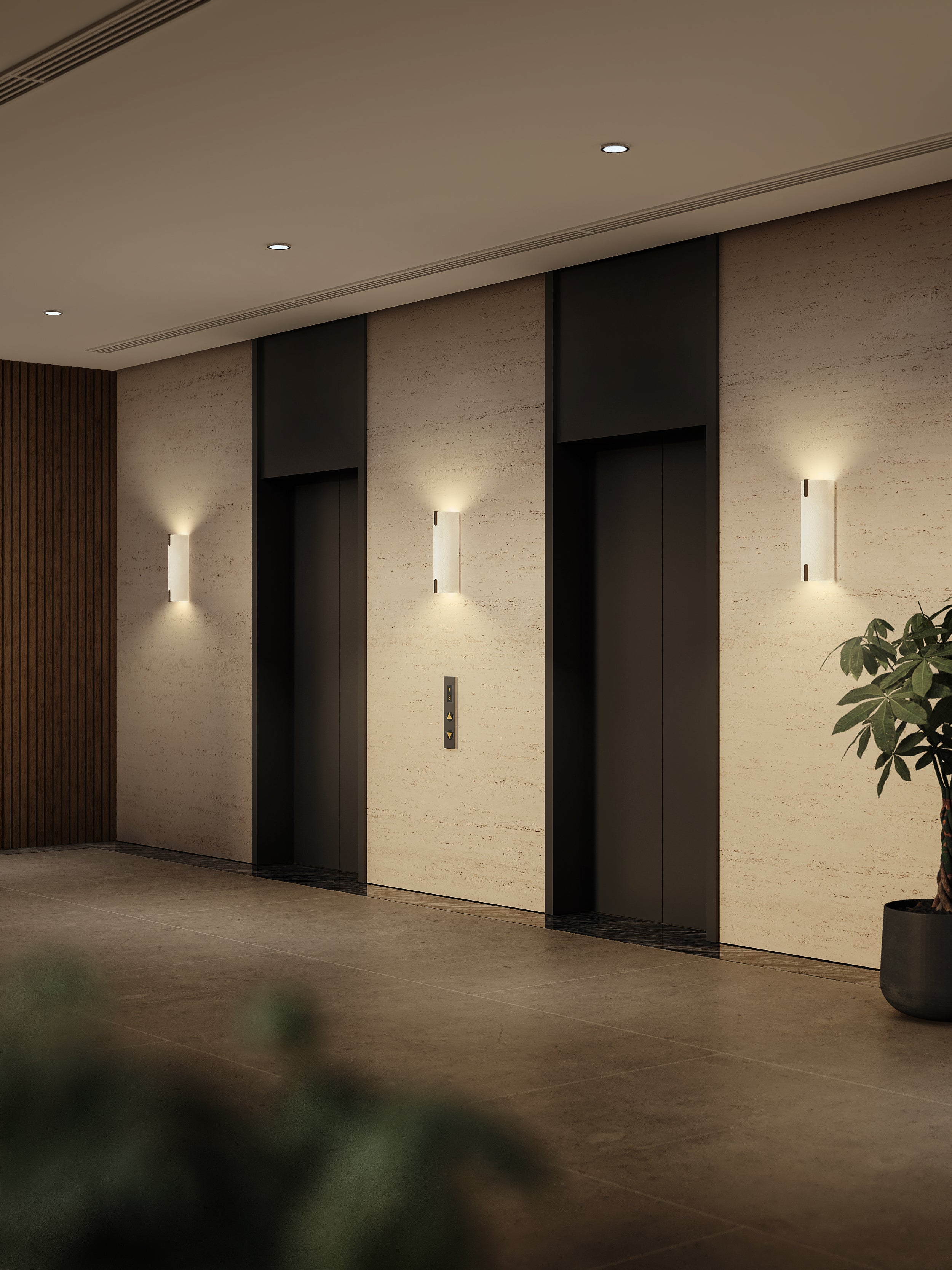 1367005 Wall Base 300 LED Phase Wall Light Matt White