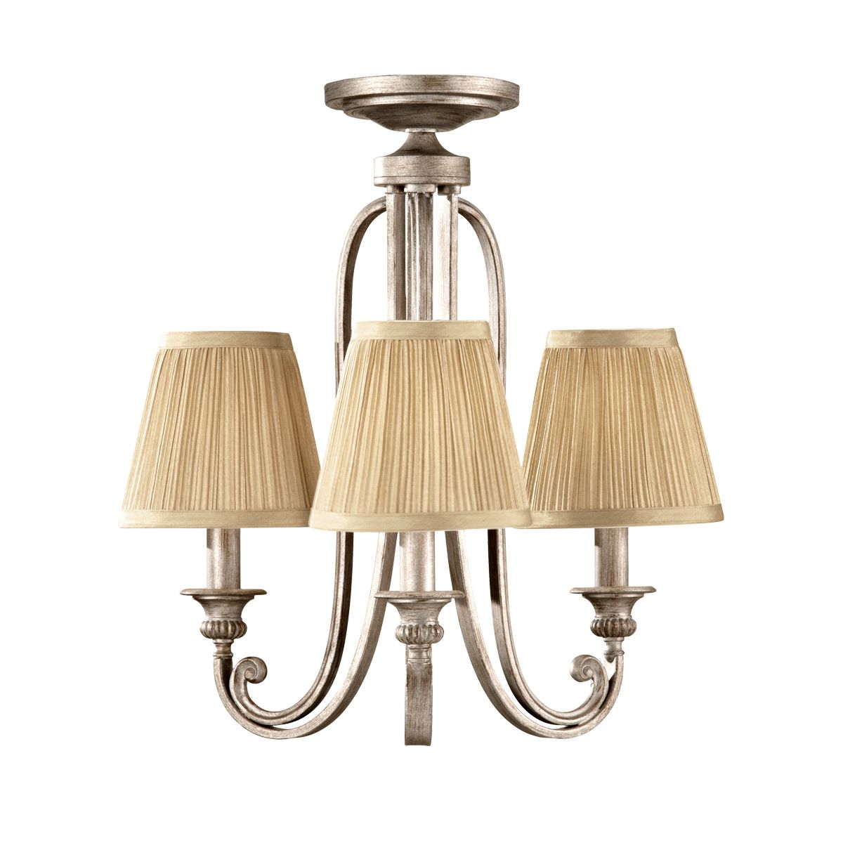 FE-ABBEY3 Abbey 3 Light Chandelier Silver Sand