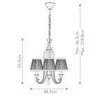 FE-ABBEY3 Abbey 3 Light Chandelier Silver Sand