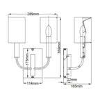 FE-BRIANNA2-BB Brianna 2 Light Wall Light Burnished Brass