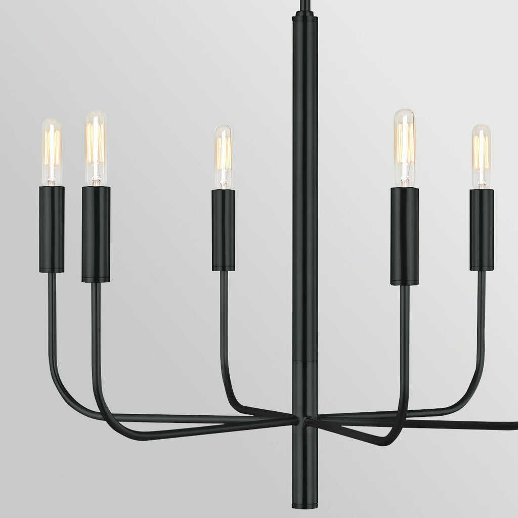 FE-BRIANNA6-BK Brianna 6 Light Chandelier Black