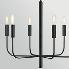 FE-BRIANNA6-BK Brianna 6 Light Chandelier Black