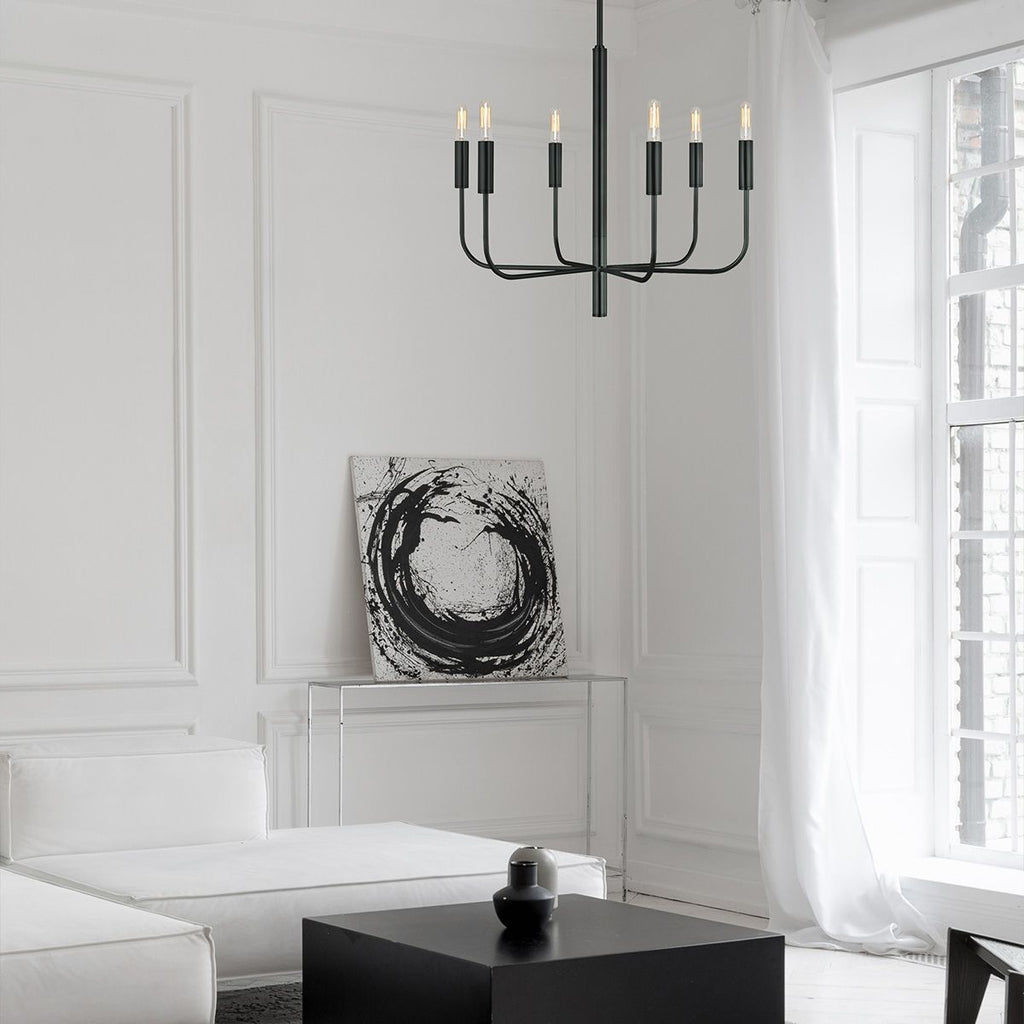 FE-BRIANNA6-BK Brianna 6 Light Chandelier Black