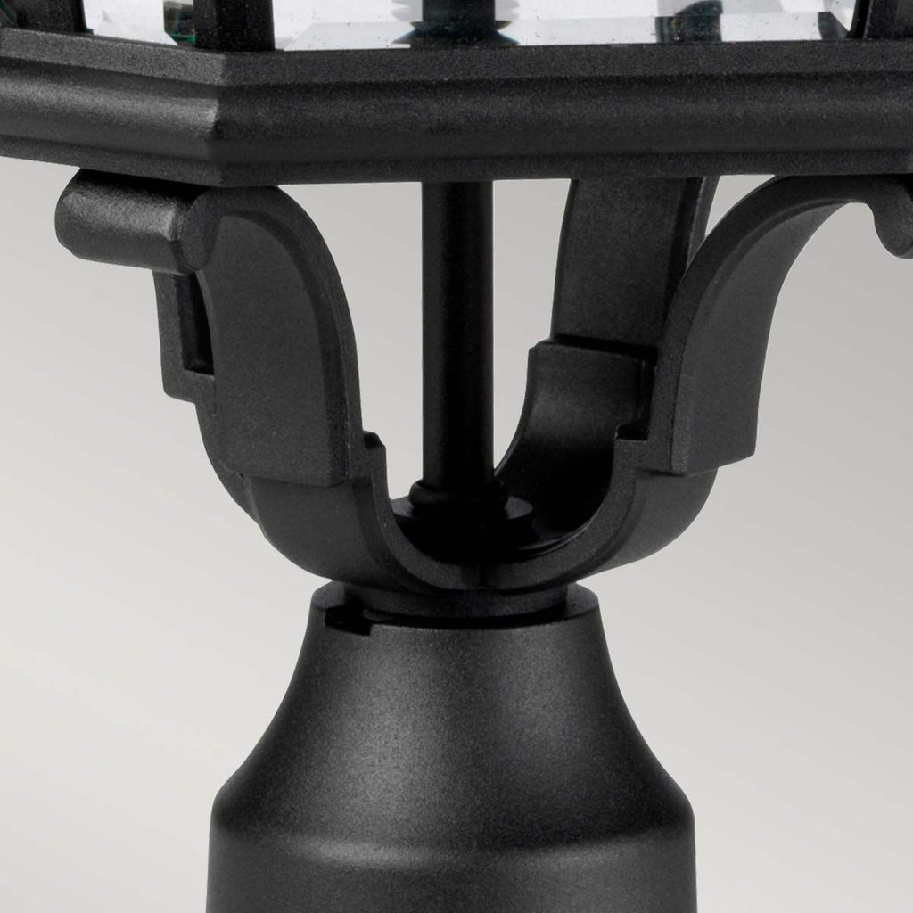 FE-COTSLN3-L-BK Cotswold Lane 3 Light Large  Outdoor Pedestal Black