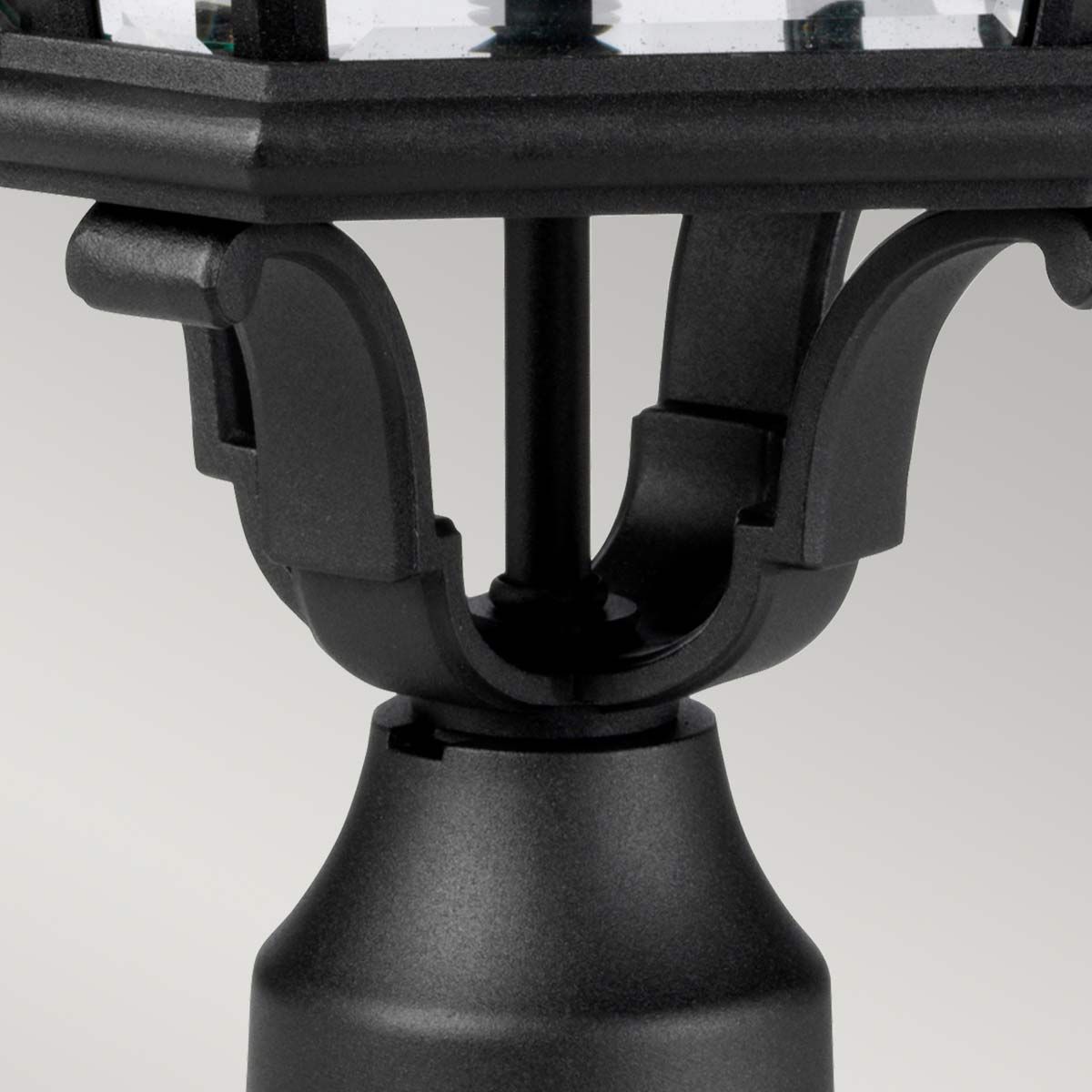 FE-COTSLN3-L-BK Cotswold Lane 3 Light Large  Outdoor Pedestal Black