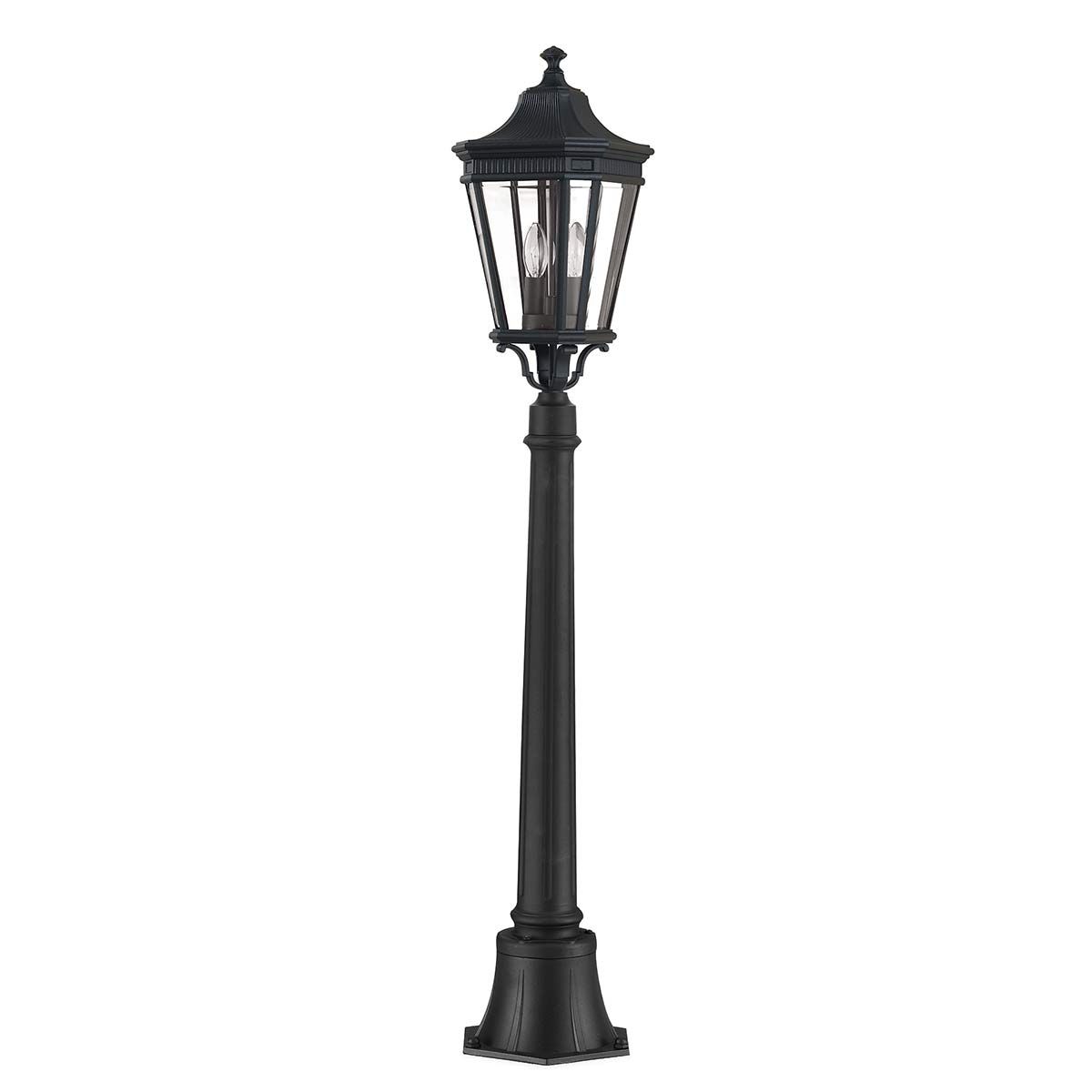 FE-COTSLN4-M-BK Cotswold Lane 2 Light Medium  Outdoor Pillar Black